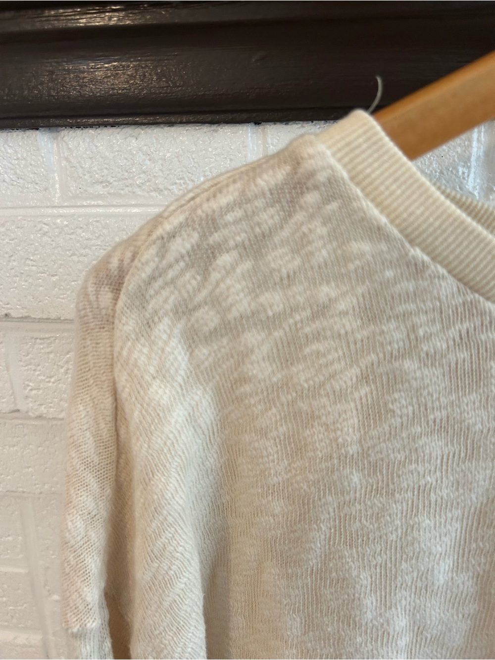Style Rack Distressed Cropped Long-Sleeve Top - Cream - Picture 4 of 6